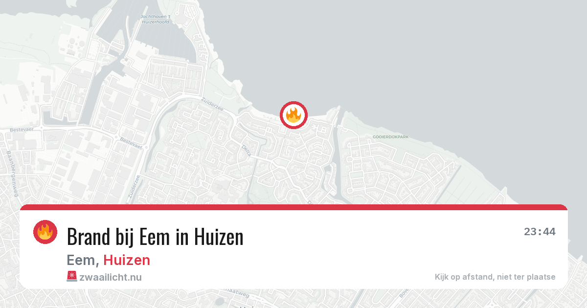 Brand bij Eem in Huizen — 20 jul 2026