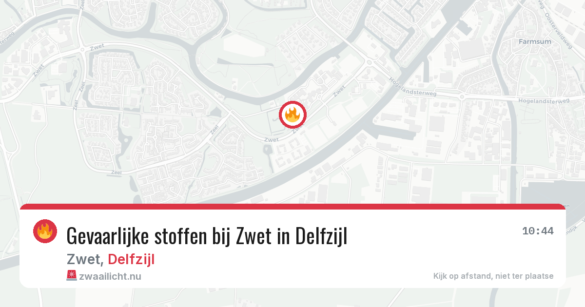 Gevaarlijke stoffen bij Zwet in Delfzijl — 20 mei 2026