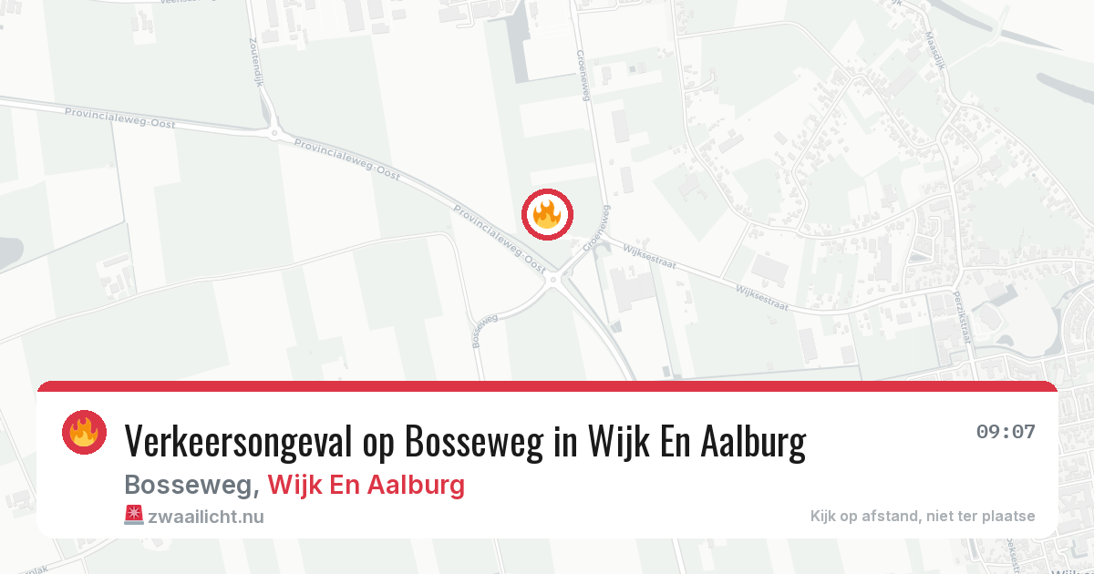 Verkeersongeval op Bosseweg in Wijk En Aalburg — 8 jul 2026
