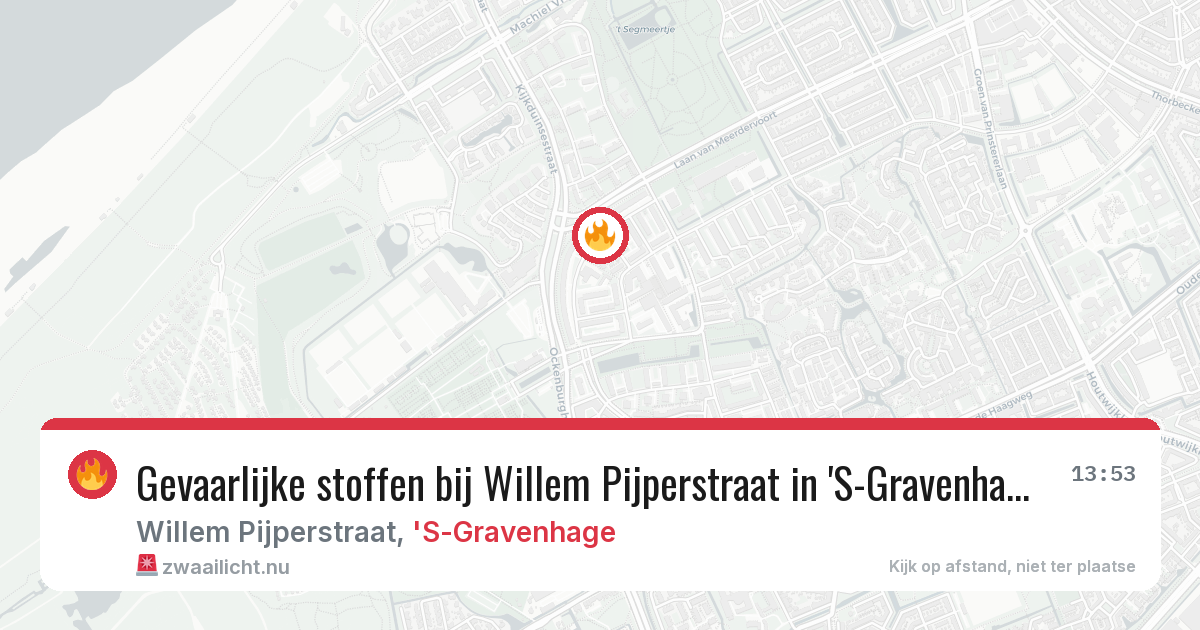 Gevaarlijke stoffen bij Willem Pijperstraat in 'S-Gravenhage — 20 jul 2026