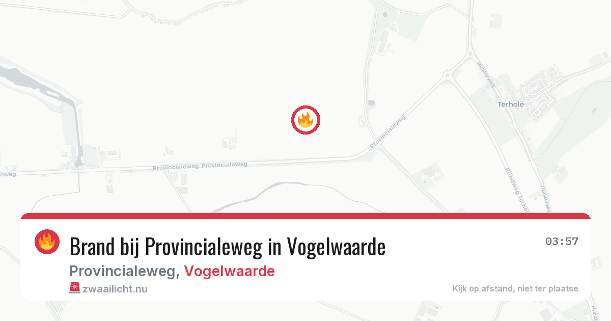 Brand bij Provincialeweg in Vogelwaarde — 15 jul 2026