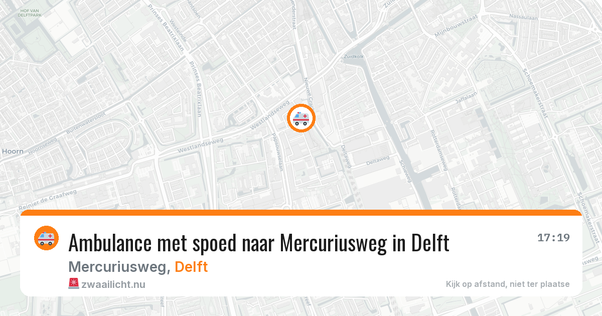 Ambulance met spoed naar Mercuriusweg in Delft — 26 mrt 2026