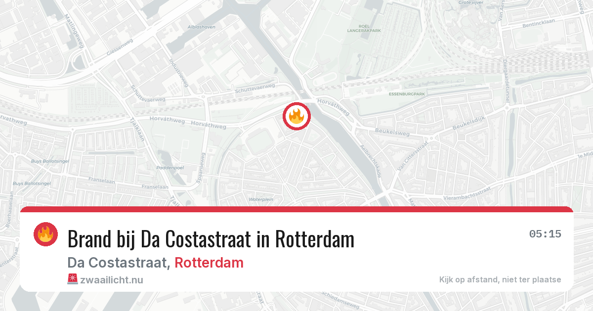 Brand bij Da Costastraat in Rotterdam — 25 jul 2026