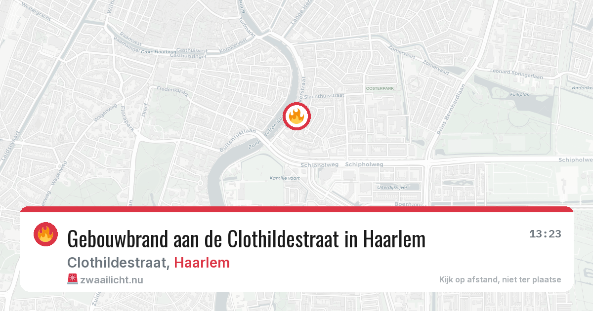 Gebouwbrand aan de Clothildestraat in Haarlem — 23 jul 2026
