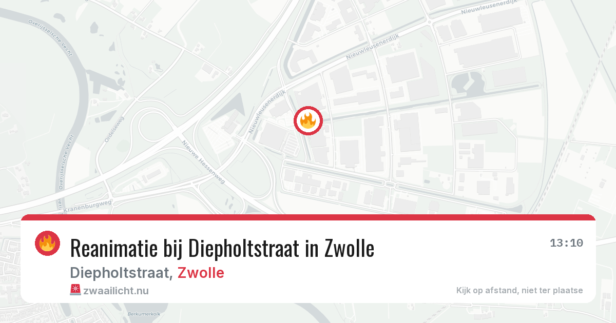 Reanimatie bij Diepholtstraat in Zwolle — 10 mei 2026