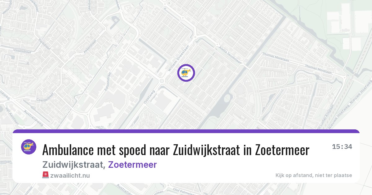 Ambulance met spoed naar Zuidwijkstraat in Zoetermeer — 5 jun 2026