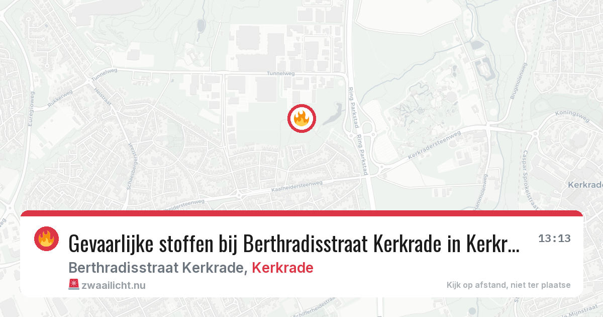 Gevaarlijke stoffen bij Berthradisstraat Kerkrade in Kerkrade — 12 mei 2026