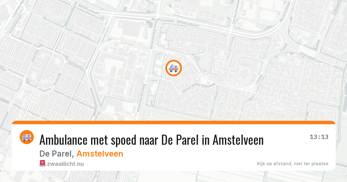 Ambulance met spoed naar De Parel in Amstelveen — 6 jun 2026