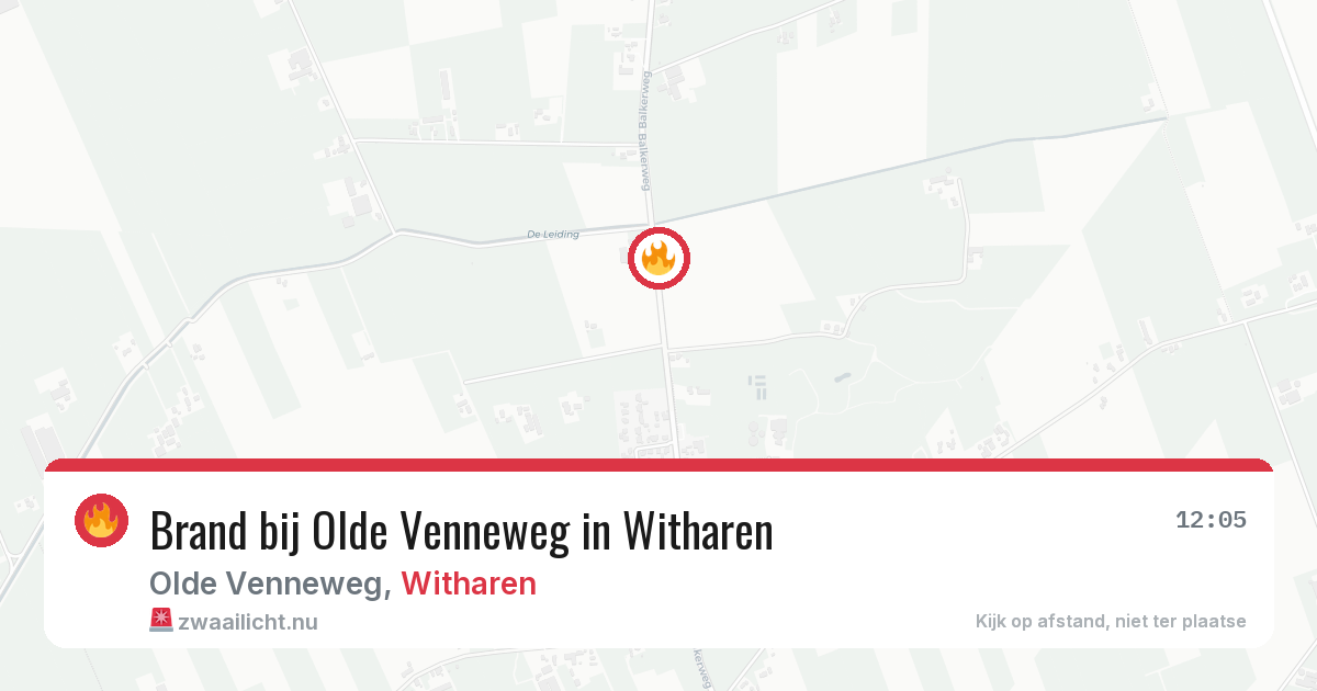 Brand bij Olde Venneweg in Witharen — 12 jul 2026