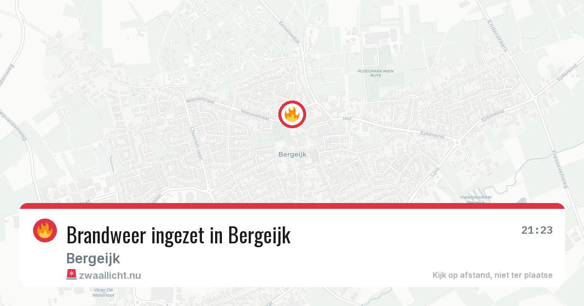 Brandweer ingezet in Bergeijk — 7 mei 2026 | 🚨 Zwaailicht.nu