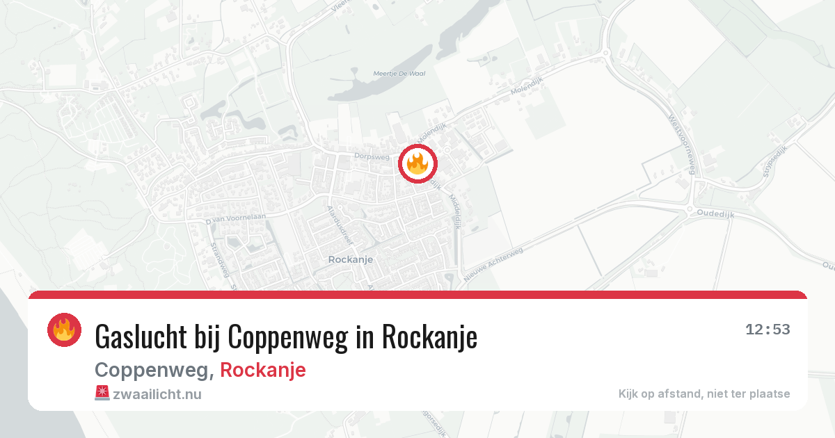 Gaslucht bij Coppenweg in Rockanje — 16 mei 2026
