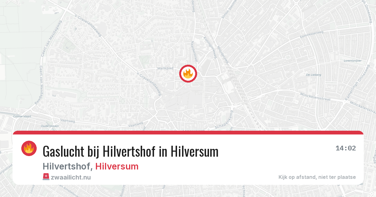 Gaslucht bij Hilvertshof in Hilversum — 7 apr 2026