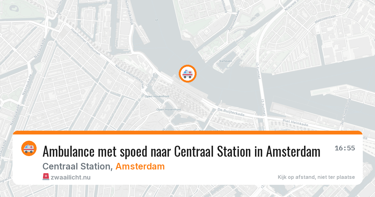 Ambulance met spoed naar Centraal Station in Amsterdam — 23 jul 2026