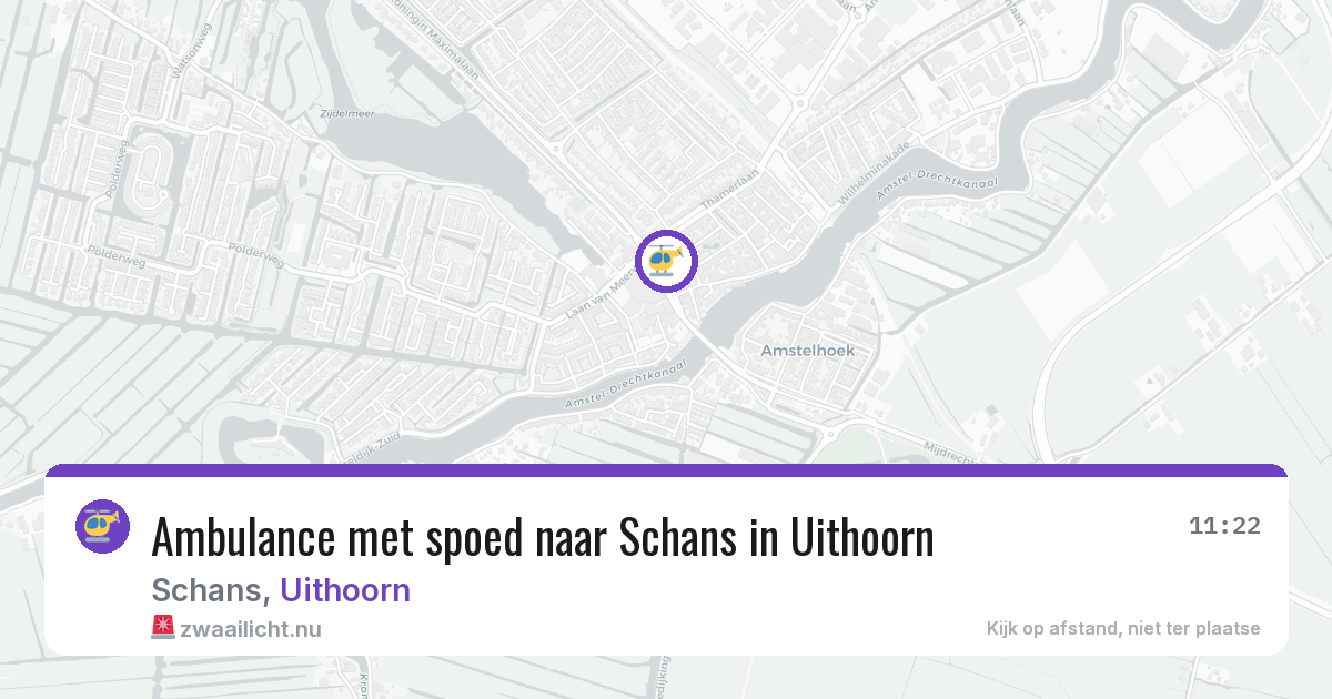 Ambulance met spoed naar Schans in Uithoorn — 29 mei 2026