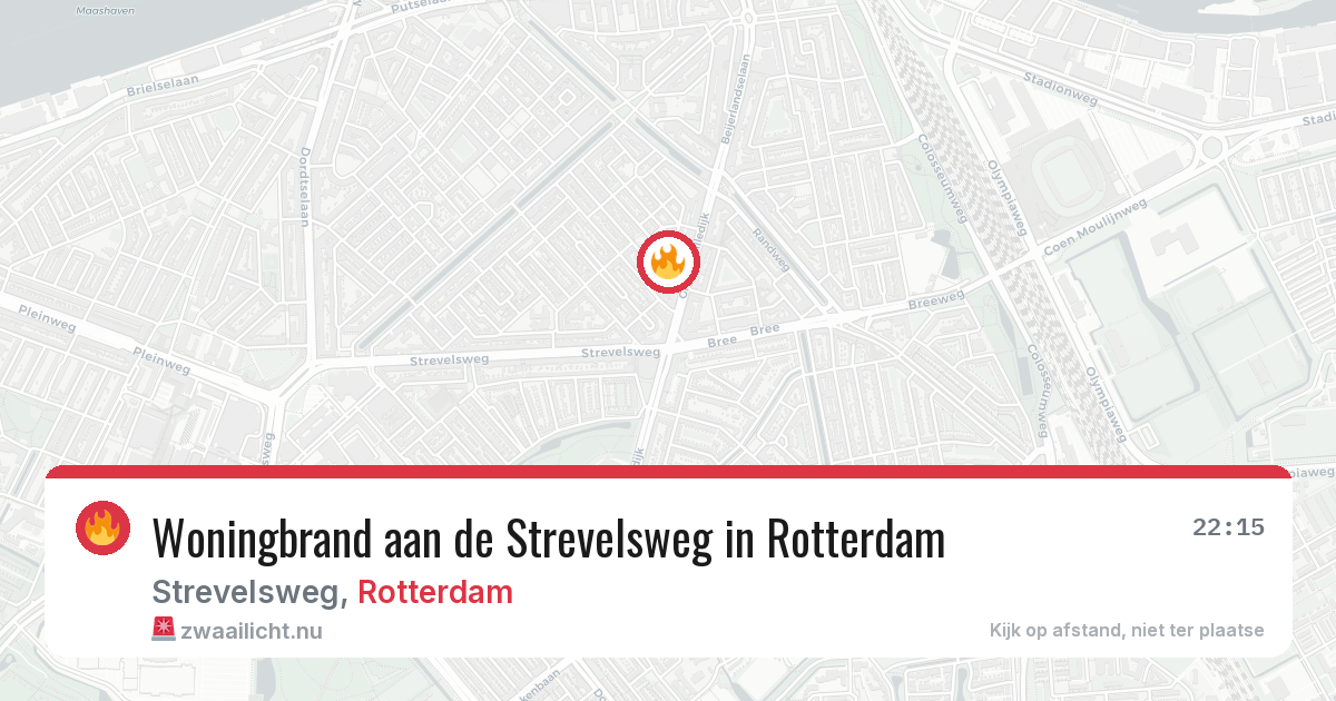 Woningbrand aan de Strevelsweg in Rotterdam — 7 mrt 2026