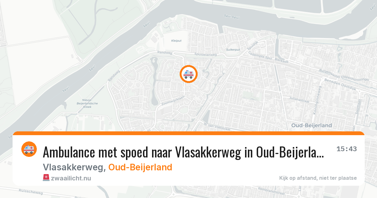 Ambulance met spoed naar Vlasakkerweg in Oud-Beijerland — 7 mei 2026
