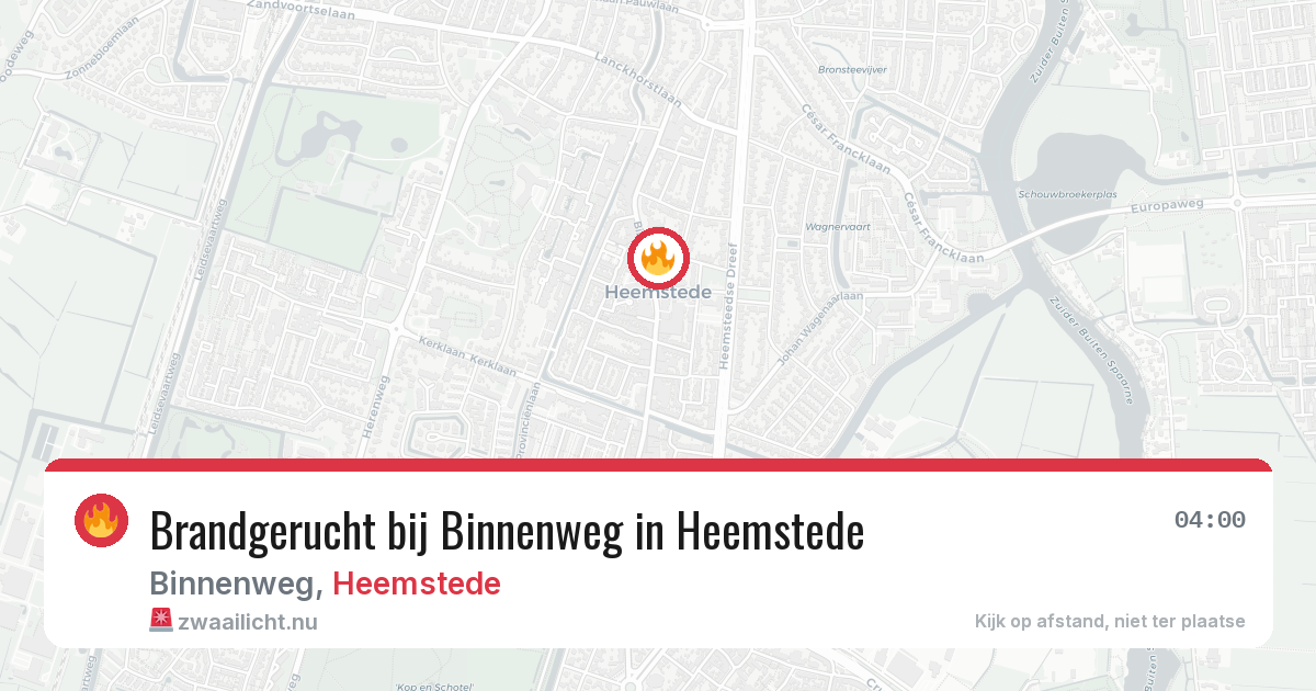 Brandgerucht bij Binnenweg in Heemstede — 14 apr 2026