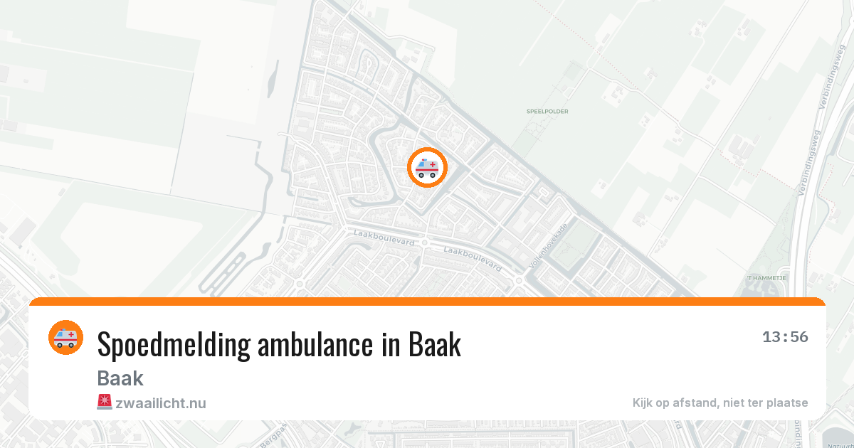 Spoedmelding ambulance in Baak — 6 jul 2026