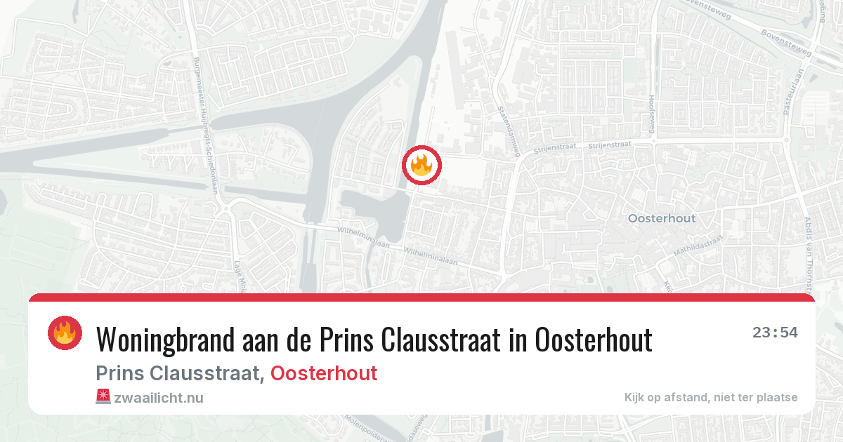 Woningbrand aan de Prins Clausstraat in Oosterhout — 11 apr 2026