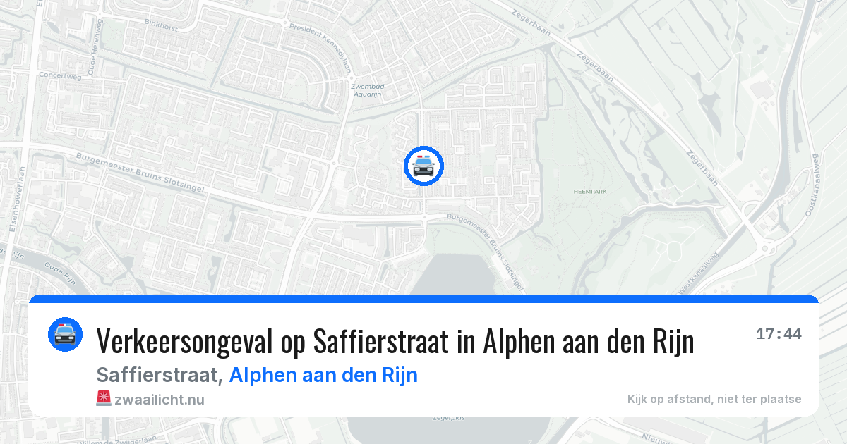 Verkeersongeval op Saffierstraat in Alphen aan den Rijn — 26 jul 2026