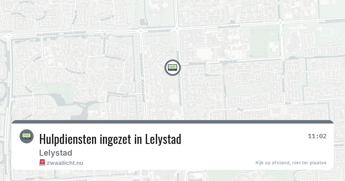 Hulpdiensten ingezet in Lelystad — 18 jul 2026 | 🚨 Zwaailicht.nu