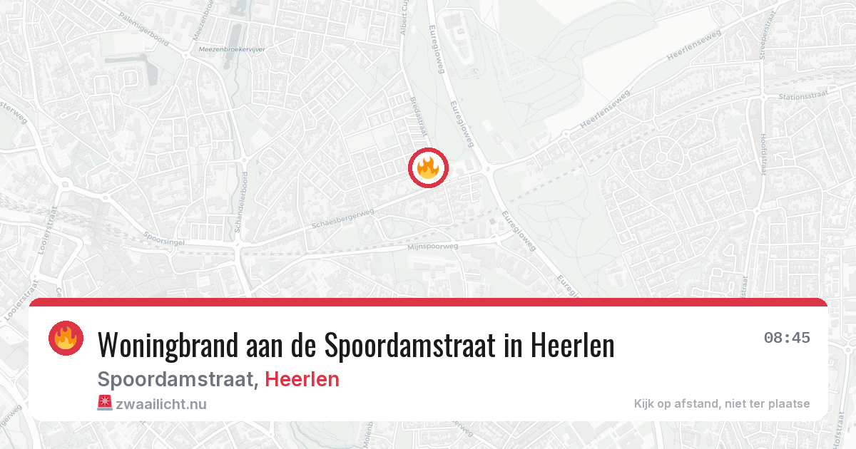 Woningbrand aan de Spoordamstraat in Heerlen — 21 mei 2026