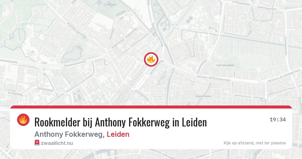 Rookmelder bij Anthony Fokkerweg in Leiden — 28 mei 2026