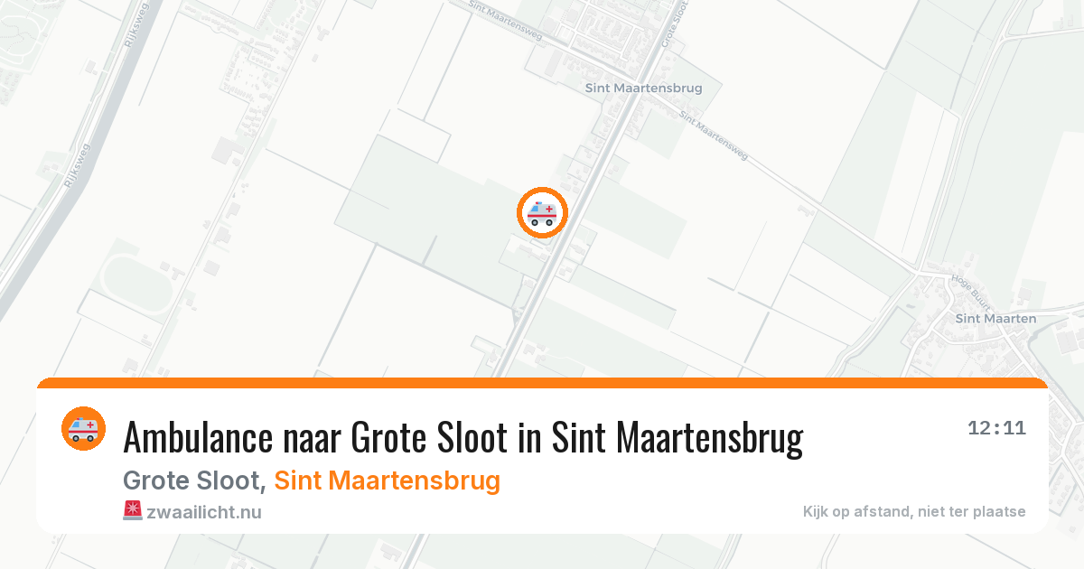 Ambulance naar Grote Sloot in Sint Maartensbrug — 17 mei 2026