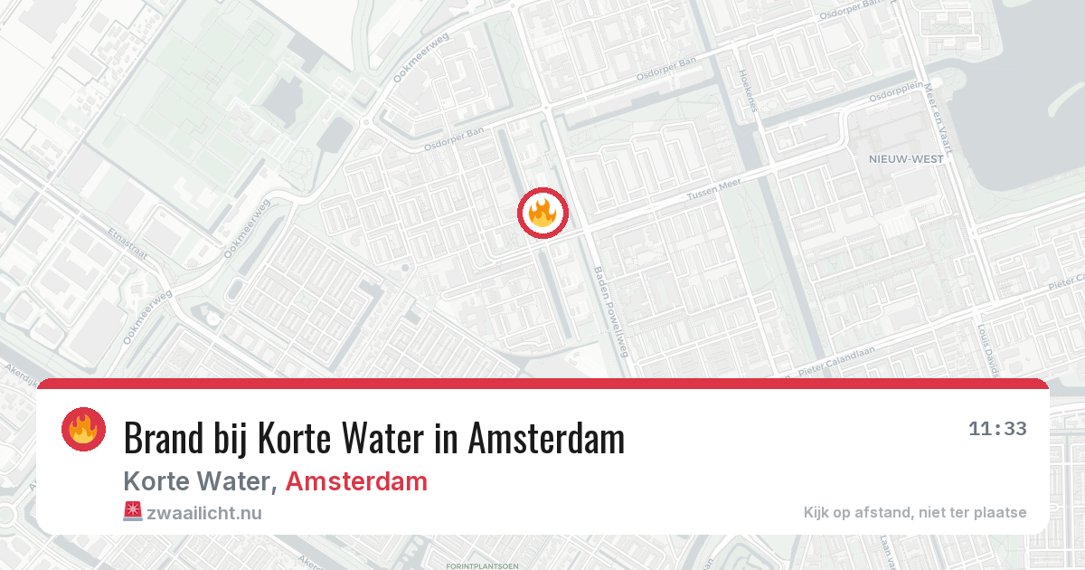 Brand bij Korte Water in Amsterdam — 6 jun 2026