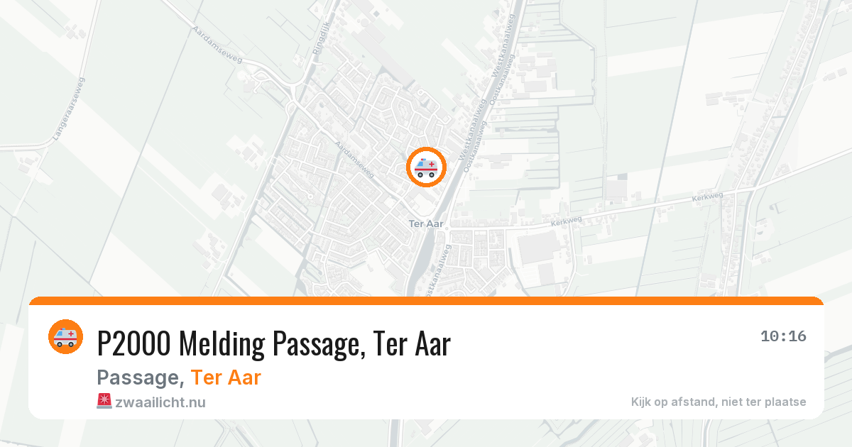 P2000 Melding Passage, Ter Aar — 14 jul 2026