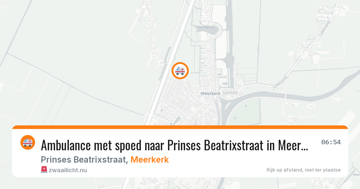 Ambulance met spoed naar Prinses Beatrixstraat in Meerkerk — 10 mrt 2026