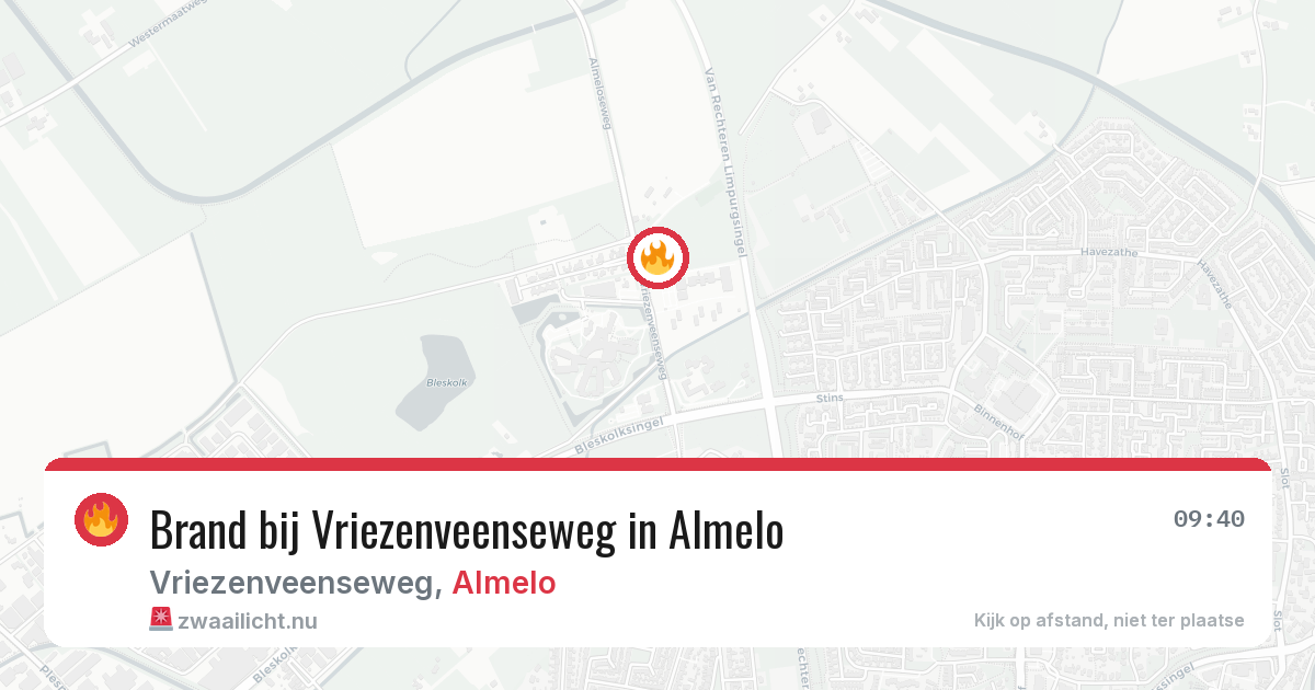 Brand bij Vriezenveenseweg in Almelo — 25 mei 2026