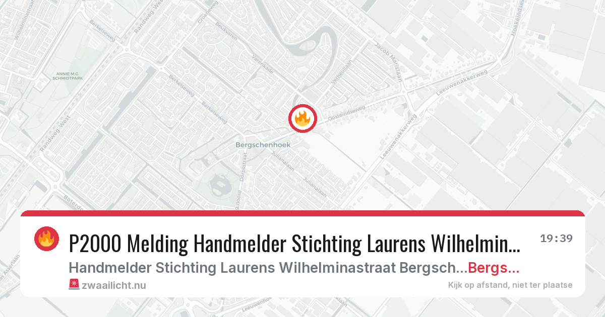 P2000 Melding Handmelder Stichting Laurens Wilhelminastraat Bergschenhoek, Bergschenhoek — 5 jun 2026