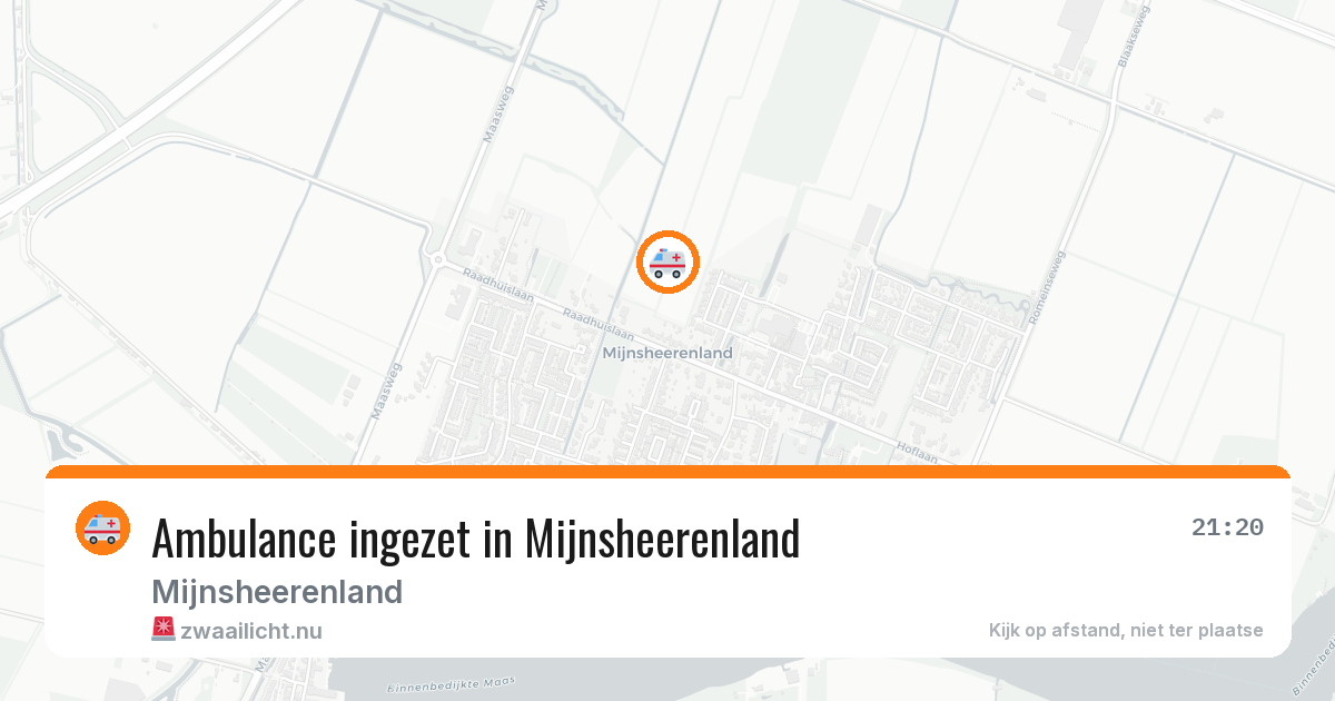 Ambulance ingezet in Mijnsheerenland — 16 mrt 2026