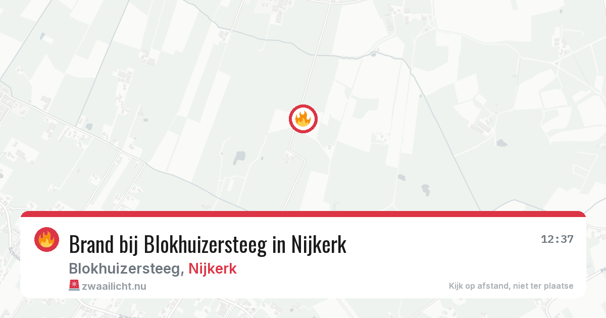 Brand bij Blokhuizersteeg in Nijkerk — 12 jul 2026