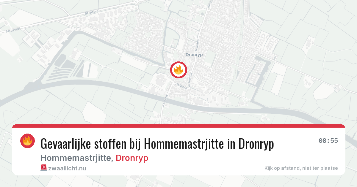 Gevaarlijke stoffen bij Hommemastrjitte in Dronryp — 7 jul 2026