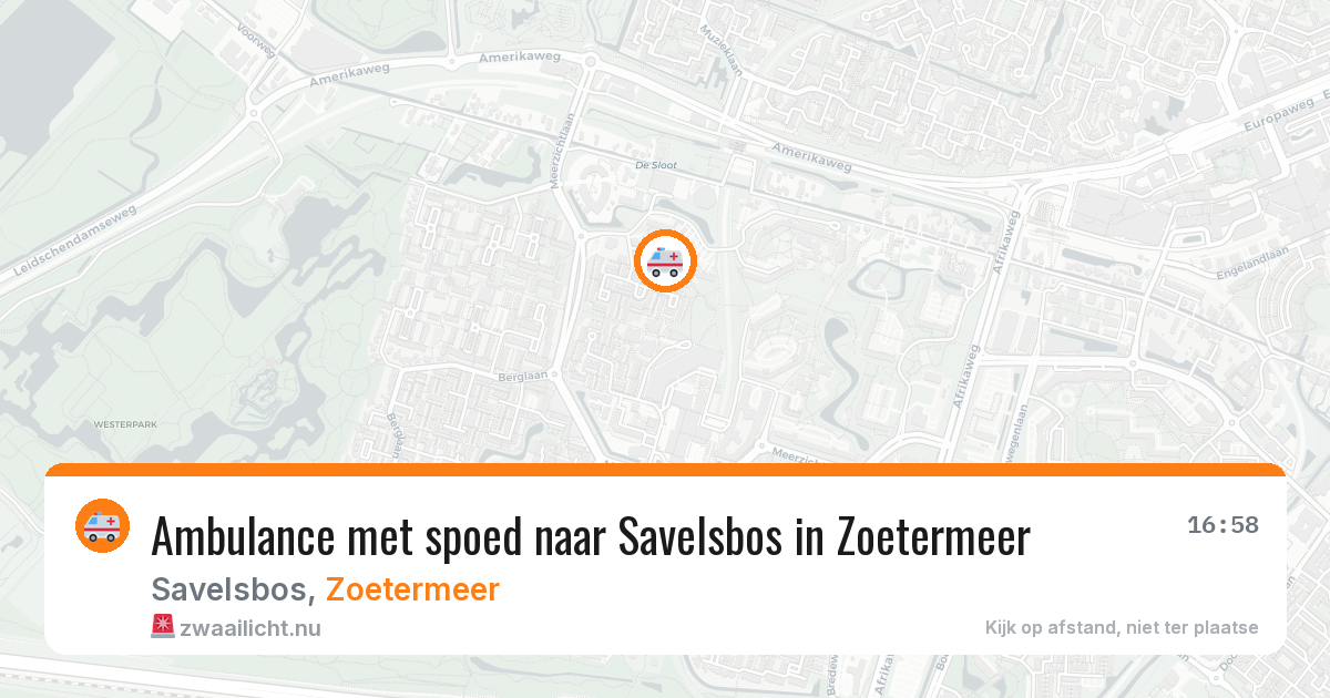 Ambulance met spoed naar Savelsbos in Zoetermeer — 17 jul 2026