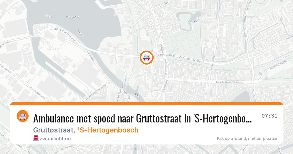 Ambulance met spoed naar Gruttostraat in 'S-Hertogenbosch — 20 feb 2026