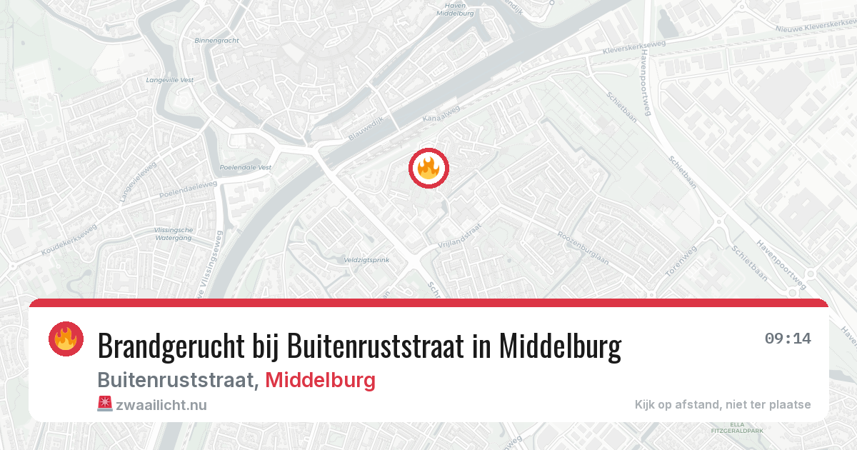 Brandgerucht bij Buitenruststraat in Middelburg — 2 apr 2026