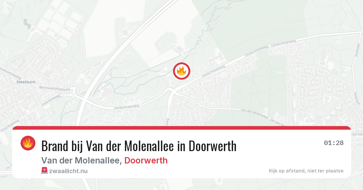 Brand bij Van der Molenallee in Doorwerth — 27 mrt 2026
