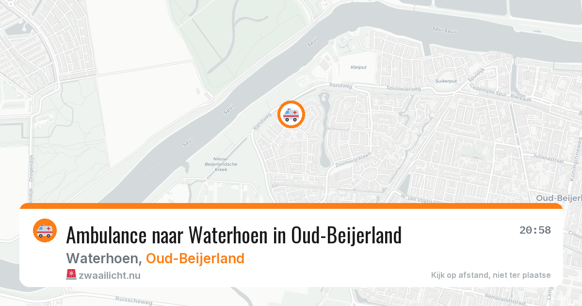 Ambulance naar Waterhoen in Oud-Beijerland — 18 jul 2026