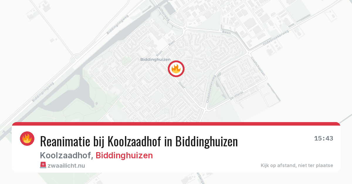 Reanimatie bij Koolzaadhof in Biddinghuizen — 12 mrt 2026