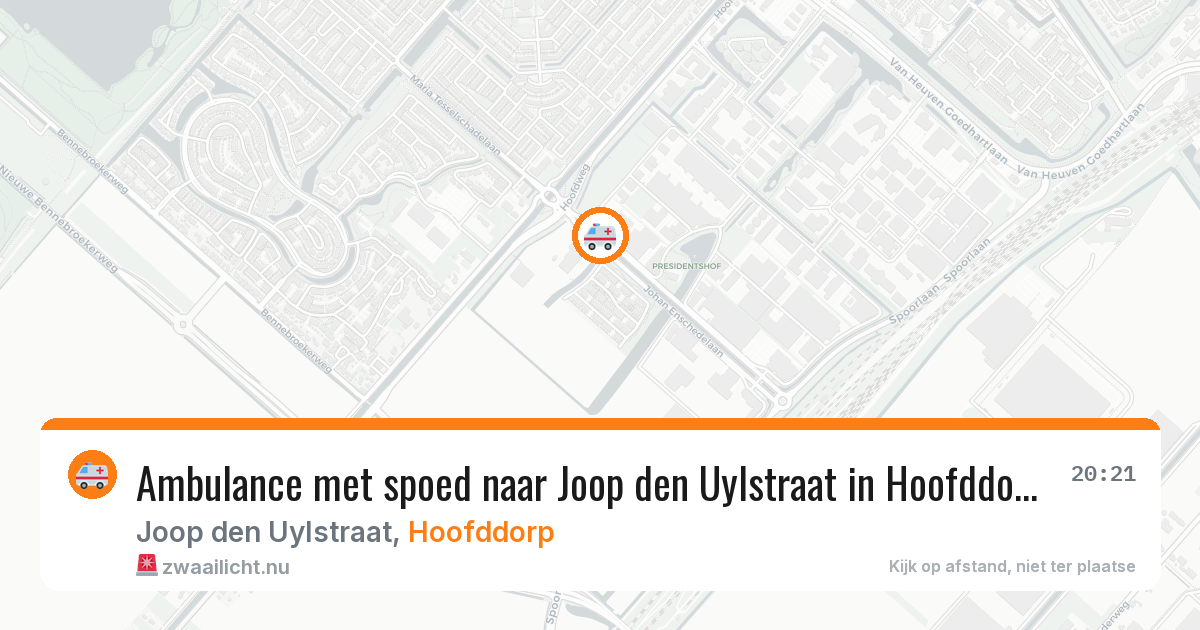Ambulance met spoed naar Joop den Uylstraat in Hoofddorp — 17 jan 2026