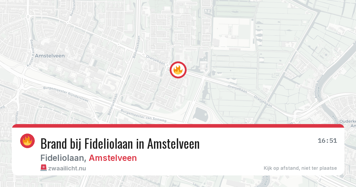 Brand bij Fideliolaan in Amstelveen — 21 mrt 2026