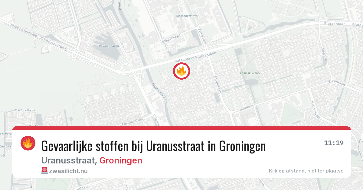 Gevaarlijke stoffen bij Uranusstraat in Groningen — 14 mei 2026