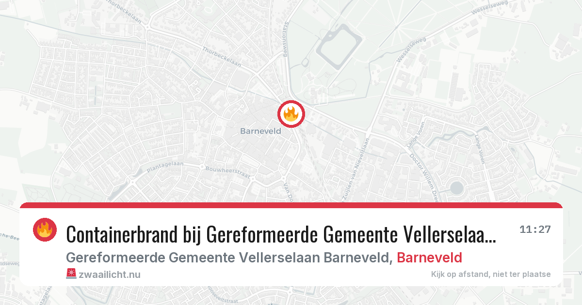 Containerbrand bij Gereformeerde Gemeente Vellerselaan Barneveld in Barneveld — 15 jul 2026