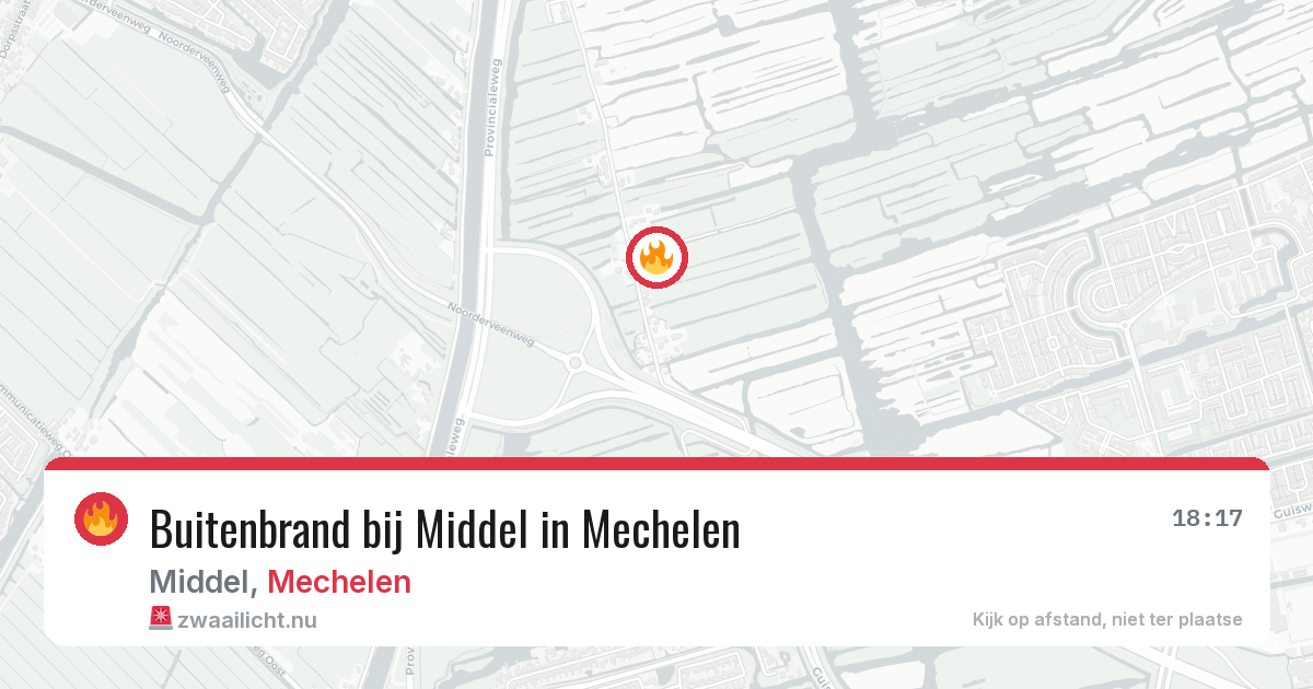 Buitenbrand bij Middel in Mechelen — 23 jul 2026