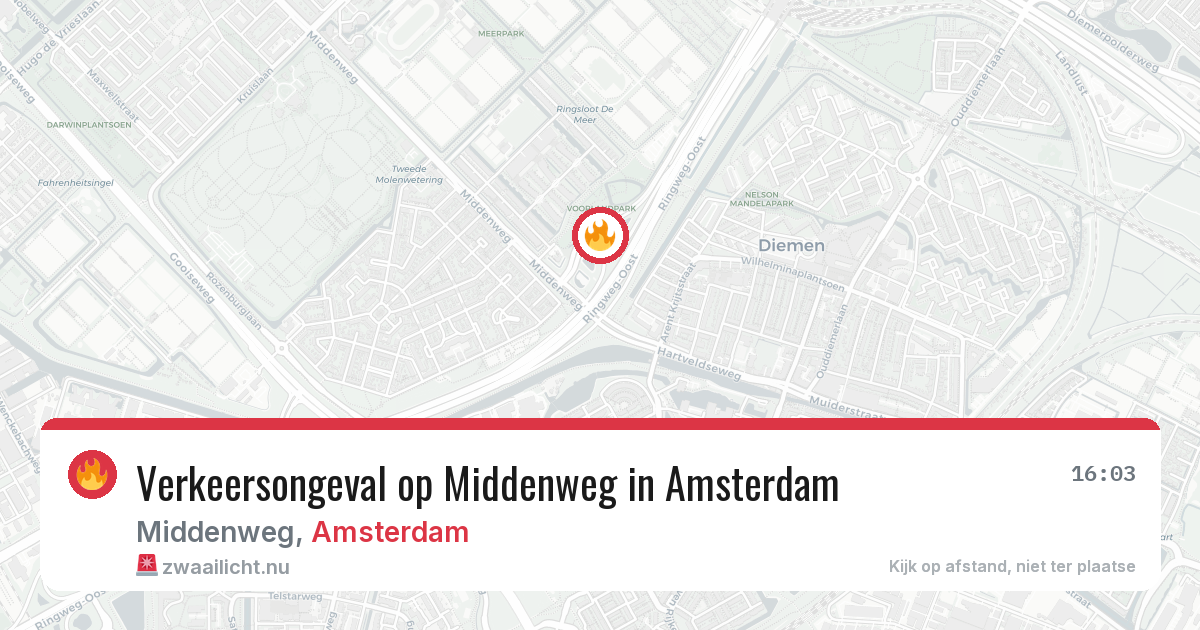 Verkeersongeval op Middenweg in Amsterdam — 13 mei 2026