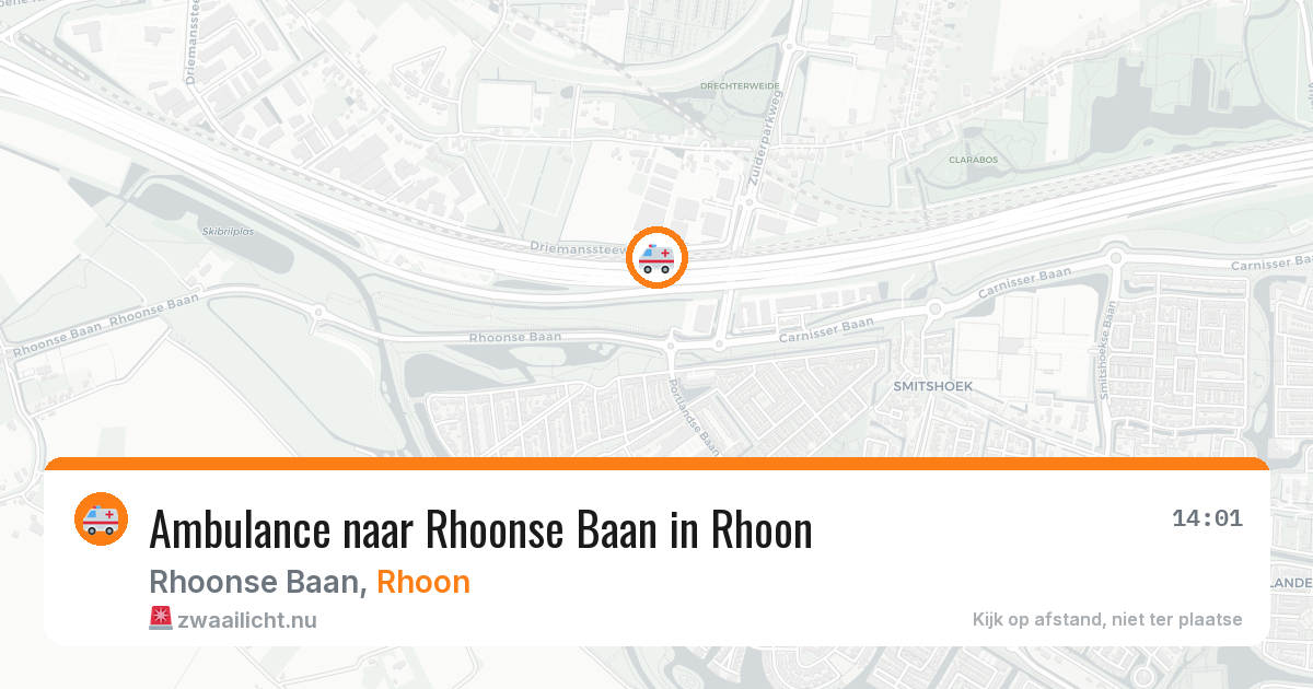 Ambulance naar Rhoonse Baan in Rhoon — 14 jul 2026