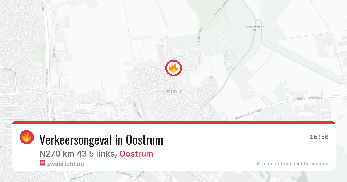 Verkeersongeval in Oostrum — 20 mei 2026